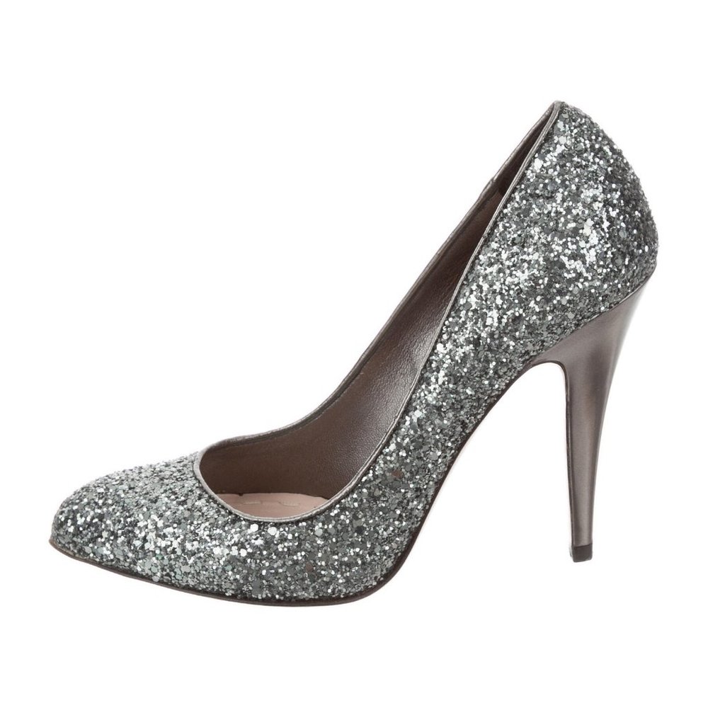 Miu Miu Metallic and Silver Pumps